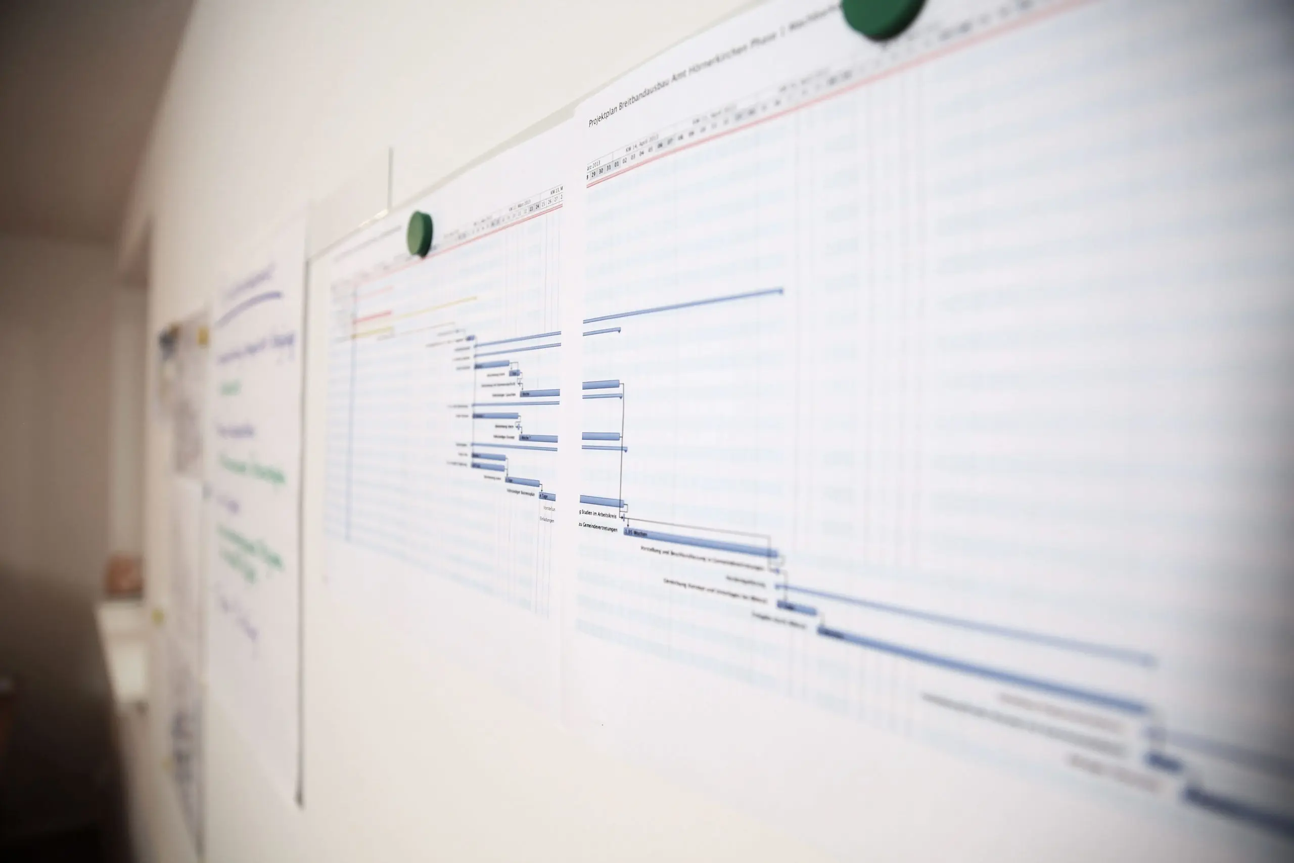 -Diagramme aufgehängt an Whiteboard